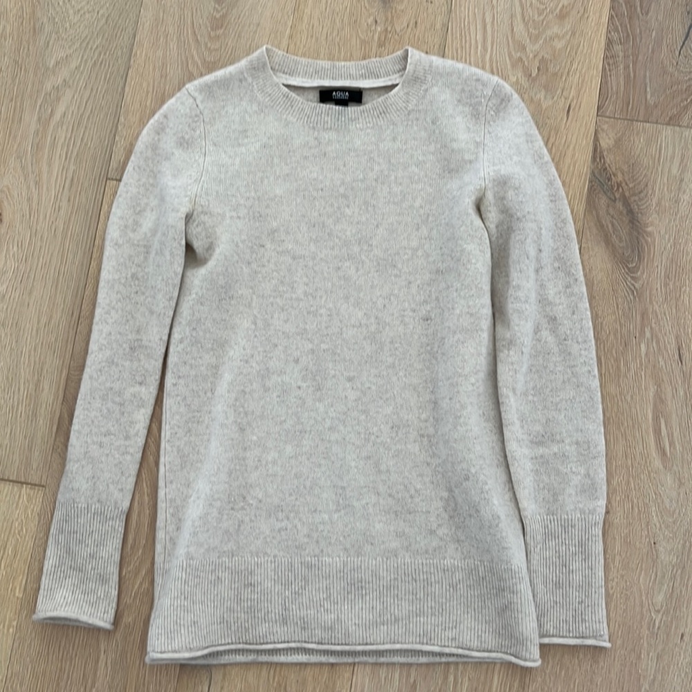 Aqua Cashmere Sweater, XS